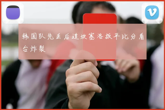 韩国队先丢后追坎塞洛扳平比分看台炸裂